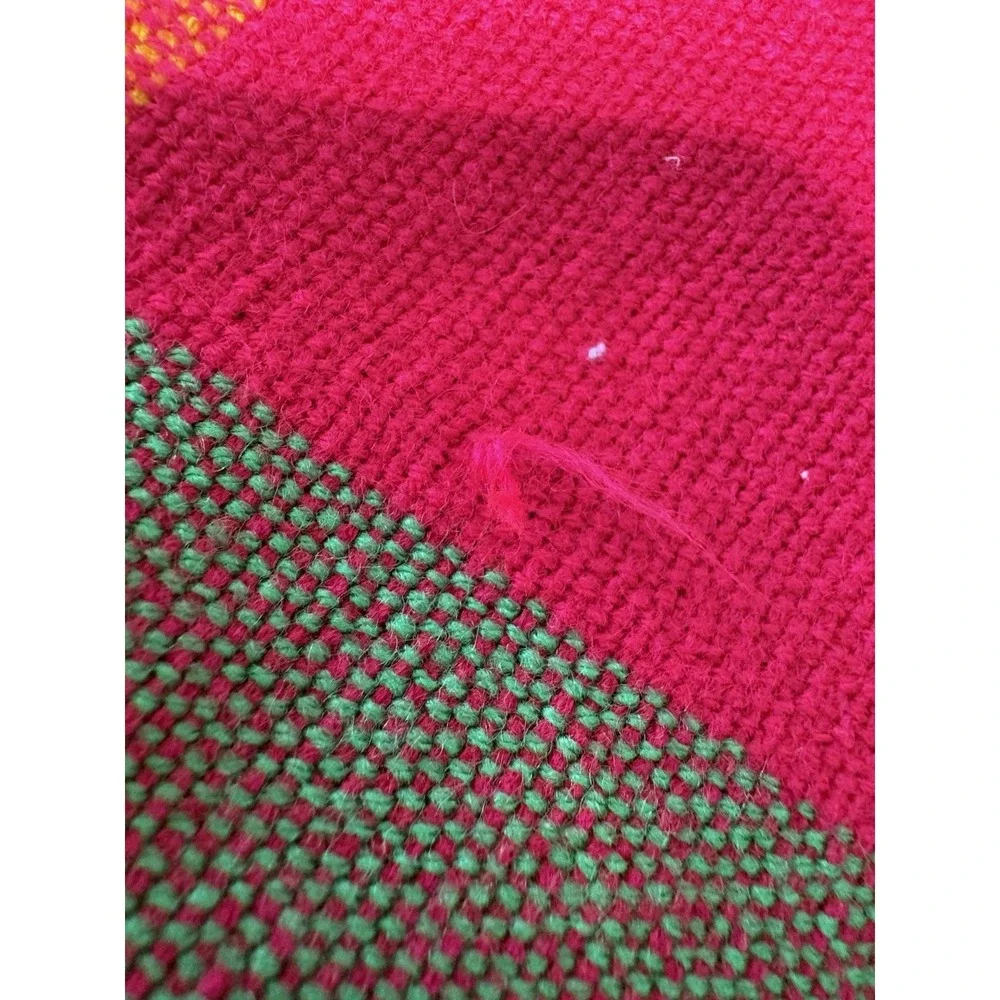 Vintage Bright Colored Checked Tablecloth 43